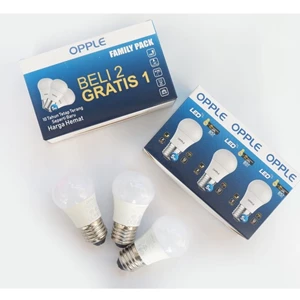Lampu LED Pack E27 Opple / Lampu Bohlam Paket Opple Beli 2 Gartis 1