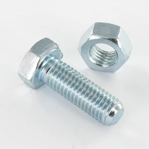 M8 White Nut Bolts / 8x20mm Nut Bolts / Galvanized White Bolts & Nuts