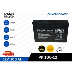 BATERAI AGM Power Kingdom PK100-12 12V100Ah UPS Battery Box