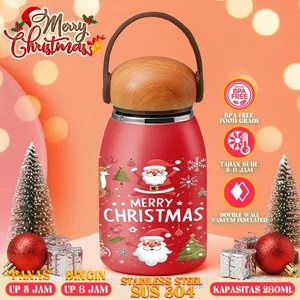 Hampers Natal Premium - Tumbler Jamur Edisi Natal - Botol Minum Tahan Panas dan Dingin