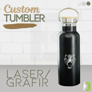 CUSTOM TUMBLER TERMOS PREMIUM H-599 SOVENIR/PROMOSI LASER GRAFIR
