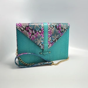 Tas Kulit Dan Handbags Wanita Kulit Python - Ivy Turquoise