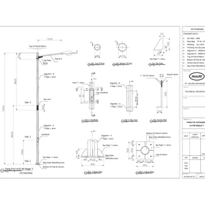 Tiang Lampu PJU 7 Meter Lengan Tunggal Siku T Tiang Lampu Jalan 7 Meter Single Ornamen