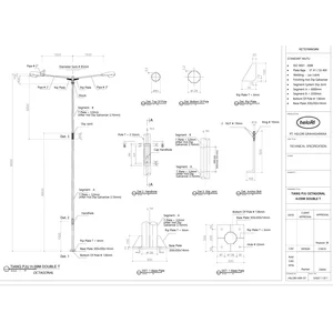 Tiang Lampu PJU 9 Meter Lengan Ganda Siku T Tiang Lampu Jalan 9 Meter Double Ornamen