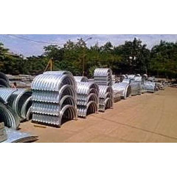 Gorong Gorong Baja Pipa Baja Bergelombang Pipa Aramco Armco Gorong Gorong Besi Galvanis