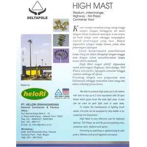 Tiang Lampu Sorot Metal Halide dan LED Hot Dip Galvanized