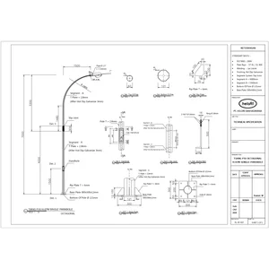 Tiang Lampu PJU 7 Meter Lengan Tunggal Parabola Tiang Lampu Jalan 7 Meter Single Ornamen