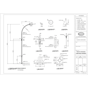 Tiang Lampu PJU 8 Meter Lengan Tunggal Parabola Tiang Lampu Jalan 8 Meter Single Ornamen