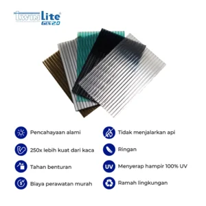 Atap Polycarbonate Twinwall TWINLITE 2.0 Garansi 15 Tahun Resmi