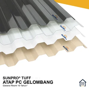 Atap Polycarbonate Gelombang -SUNPRO TUFF Garansi 10 Tahun Cuaca