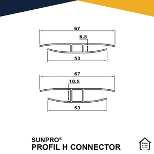 Profil H Penyambung Atap Polycarbonate - H Connector