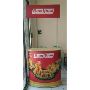 Pop Up Counter With Header - Meja Promosi