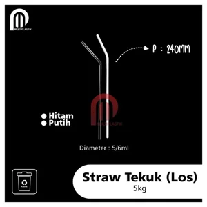 Sedotan Tekuk 5/6Ml Hitam / Putih