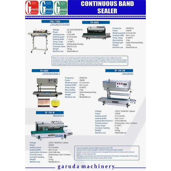 Mesin Continuos Sealer 
