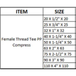 Female Thread Tee HDPE FTT