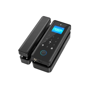 PINTU KACA SMART LOCK WAJAH SIDIK JARI KARTU