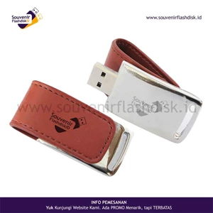 Leather Flash Disk Custom Promotion 4Gb - 100Pcs Office : Jakarta Bekasi Yogyakarta