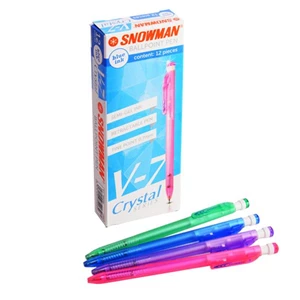 Alat Kantor Lainnya Snowman Ballpoint Pen V-7 Fine 0.7 Mm Blue 1 Pc