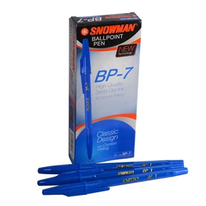Alat Kantor Lainnya Snowman Ballpoint Pen Bp-7 0.7 Mm Blue 1 Pc