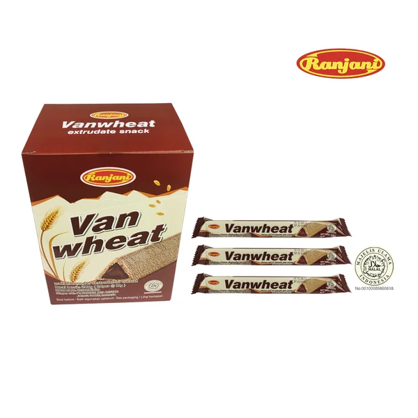 RANJANI VAN WHEAT WAFER SNACK EXTRUDAT RASA COKLAT (1BOX * 24 PCS * 9GRAM) 