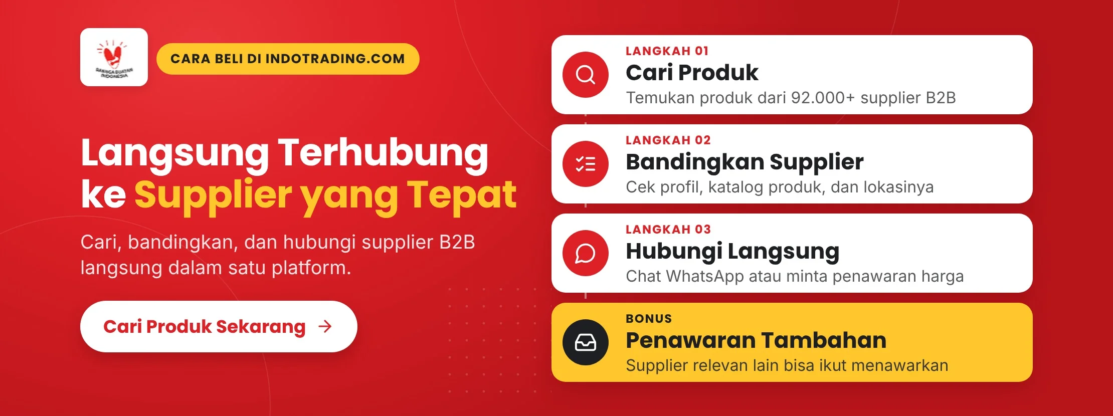 indotrading, largest supplier network