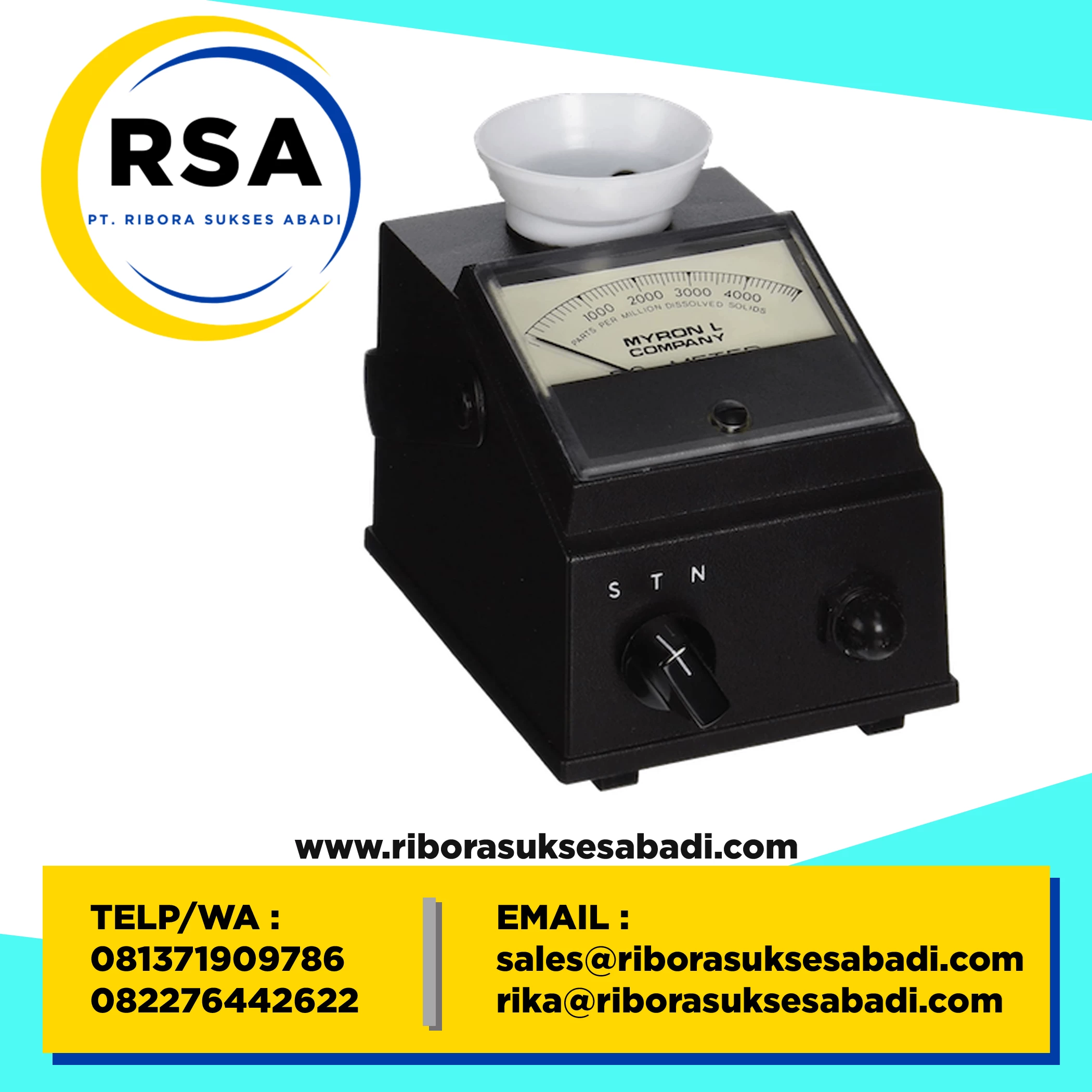 TDS Meter Myron L Pool Meter dari PT RIBORA SUKSES ABADI: Solusi Terbaik untuk Kualitas Air Kolam Renang!