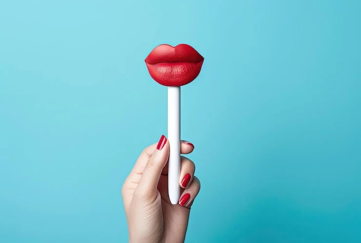 Permen lolipop bentuk lipstik